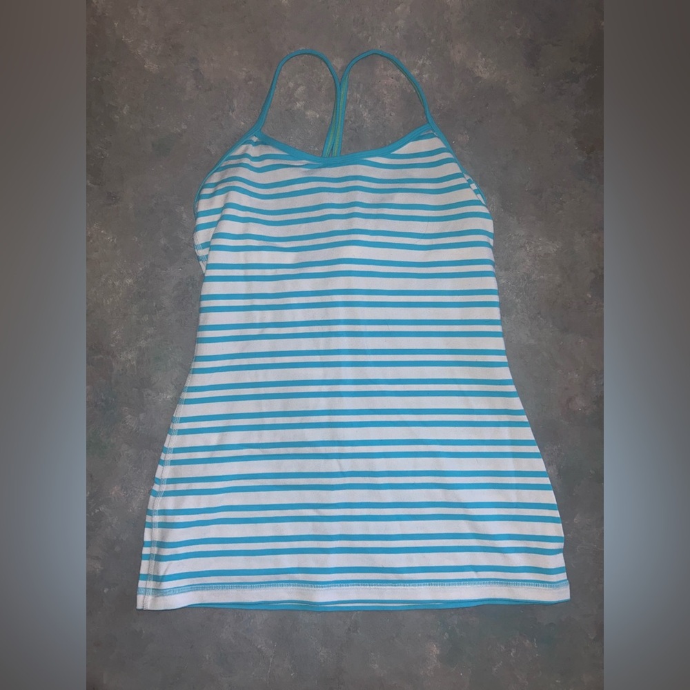 Lululemon Blue and White Striped Halter running top